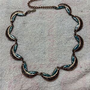 Elegant Blue and Bronze Necklace